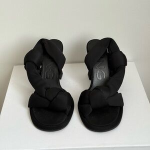 Mango Black Twisted Sandals